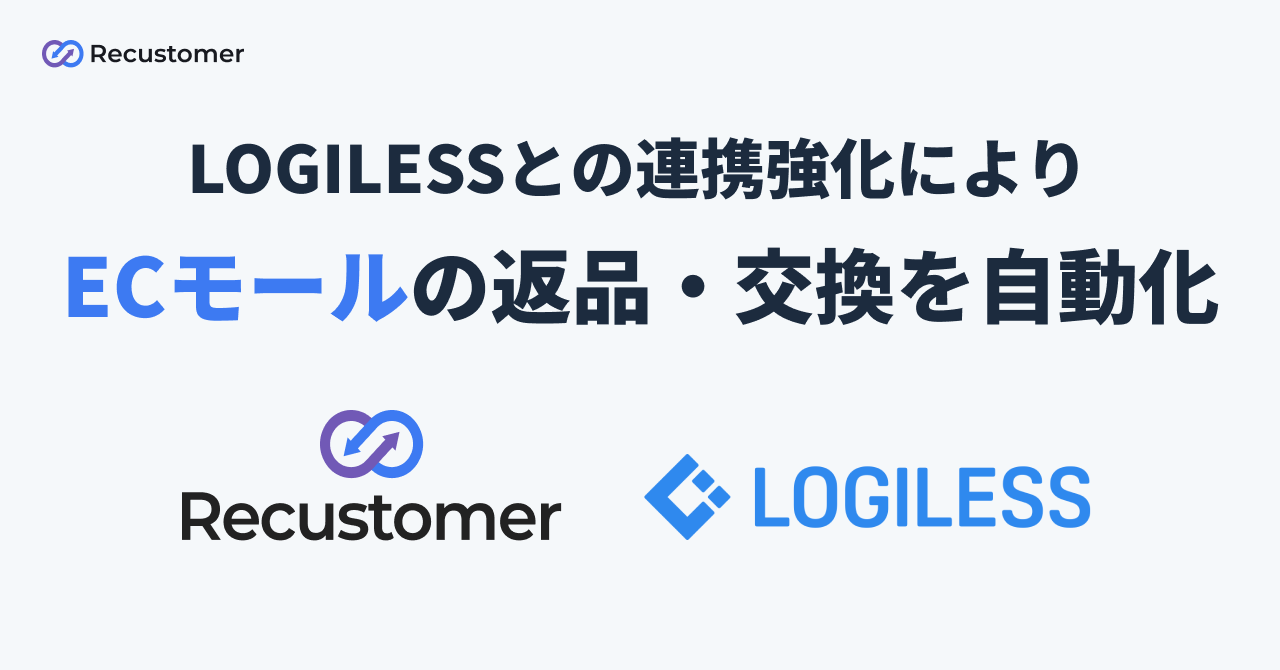 Recustomer 返品・キャンセル」、LOGILESSとの連携強化によりECモール